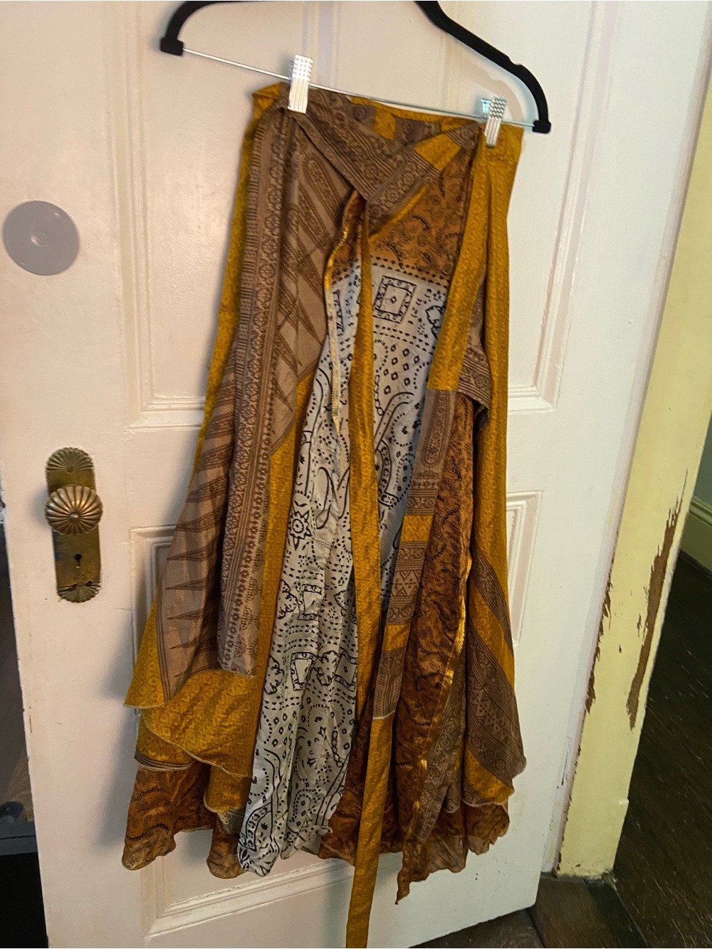Festival -bohemian Mustard Patchwork wrap skirt